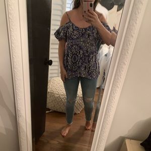 Lucy Love open shoulder flower blouse